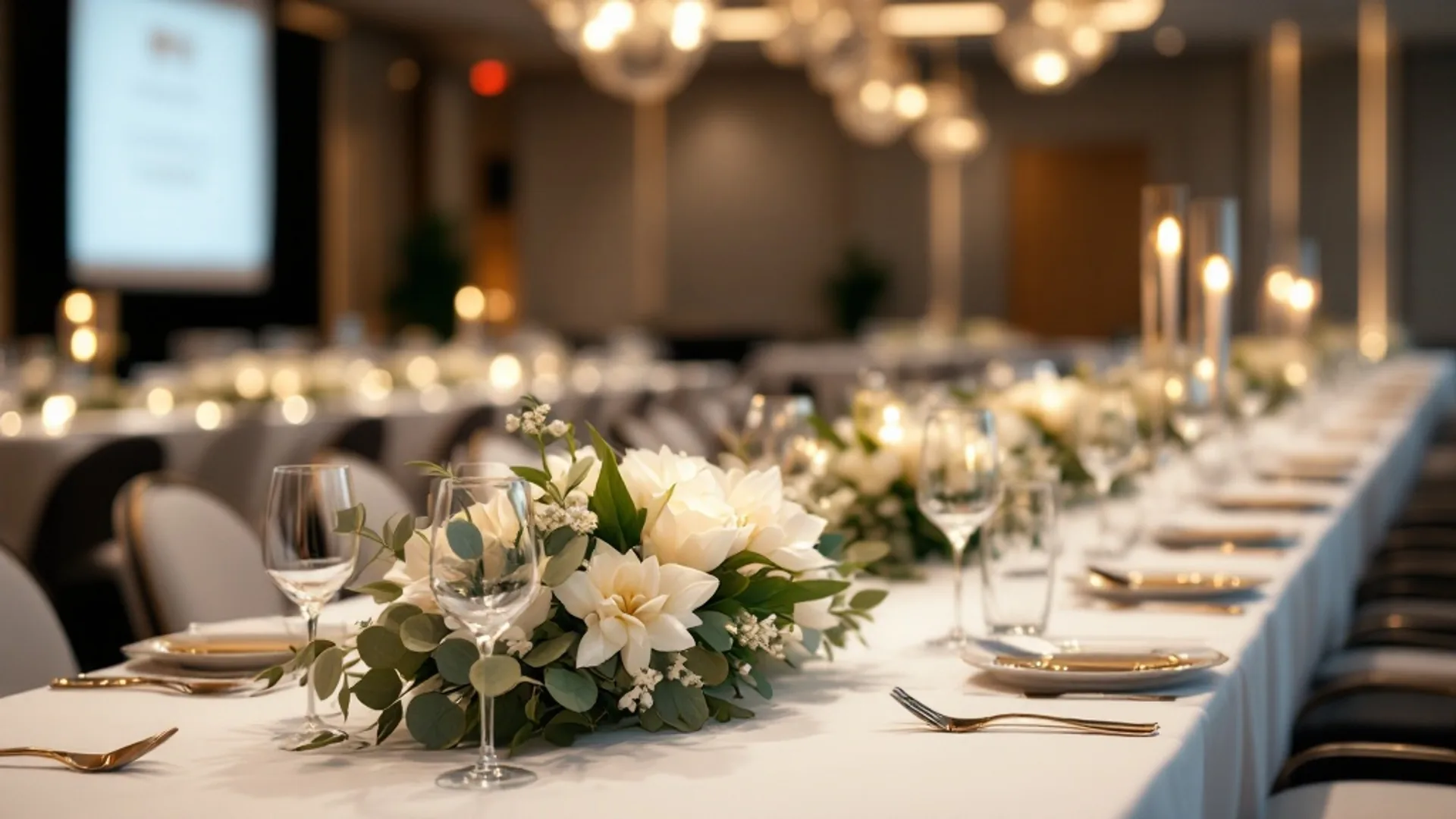 Corporate event florals by Bana Florist