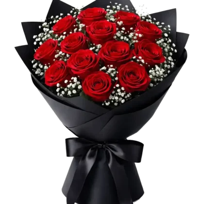 Dozen Red Roses with Wrapping
